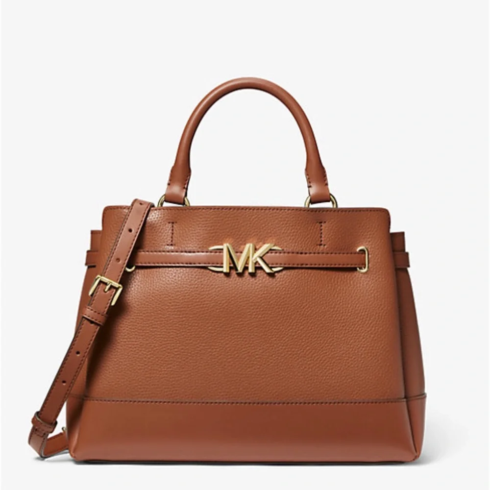 MICHAEL KORS
Reed Large Leather Belted Satchel Crossbody 
Luggage 
NWT - Picture 3 of 3